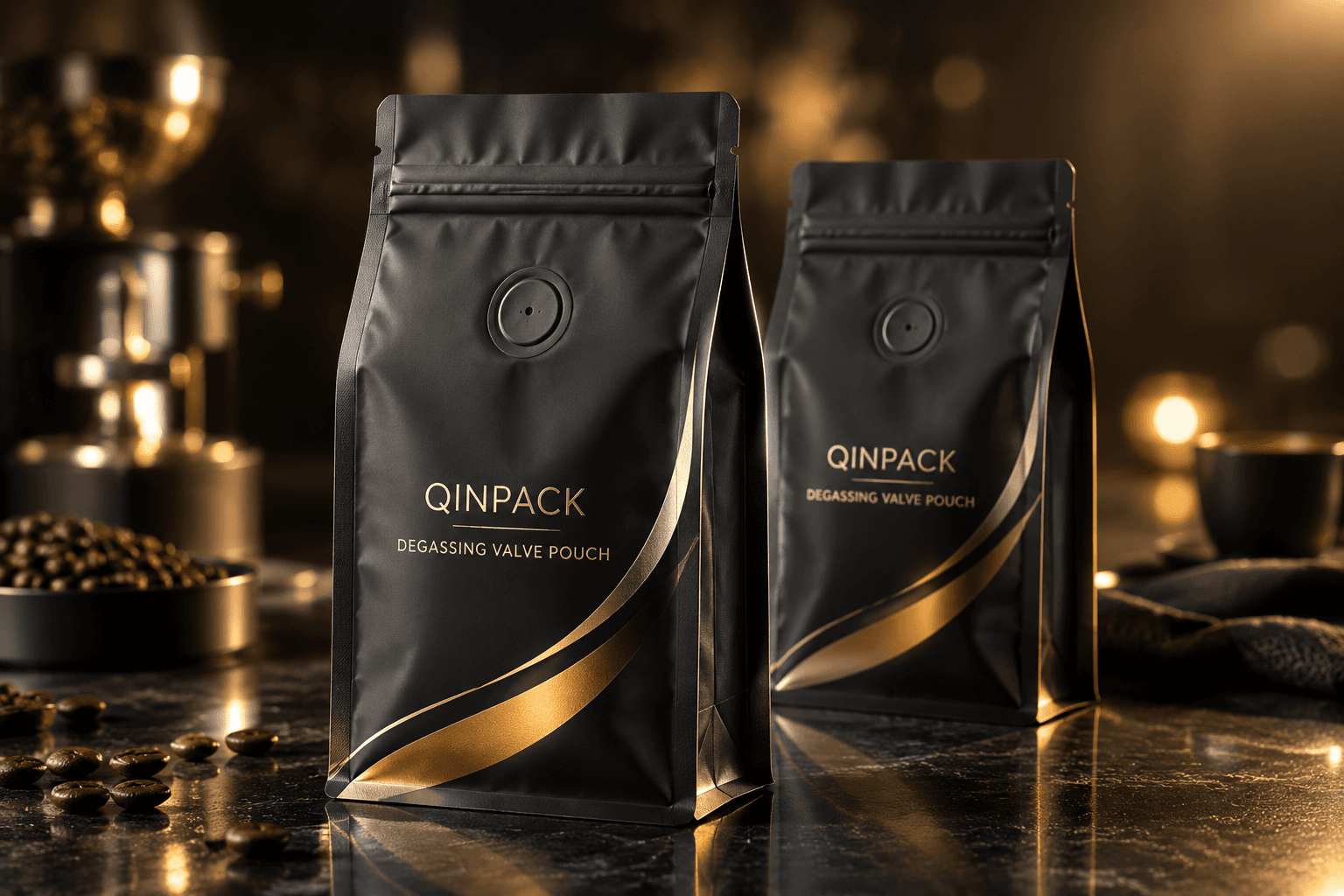 One-Way Degassing Valve Coffee Pouches